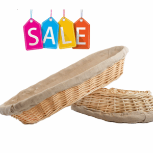 Oval Banneton Linen Lined Wicker Basket, 17"