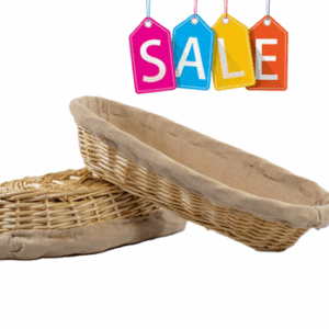 Oval Banneton Linen Lined Wicker Basket, 14"