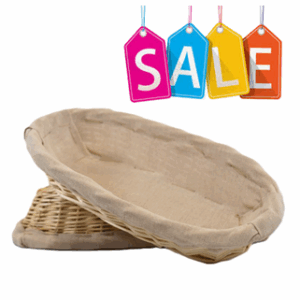 Oval Banneton Linen Lined Wicker Basket, 12.5''
