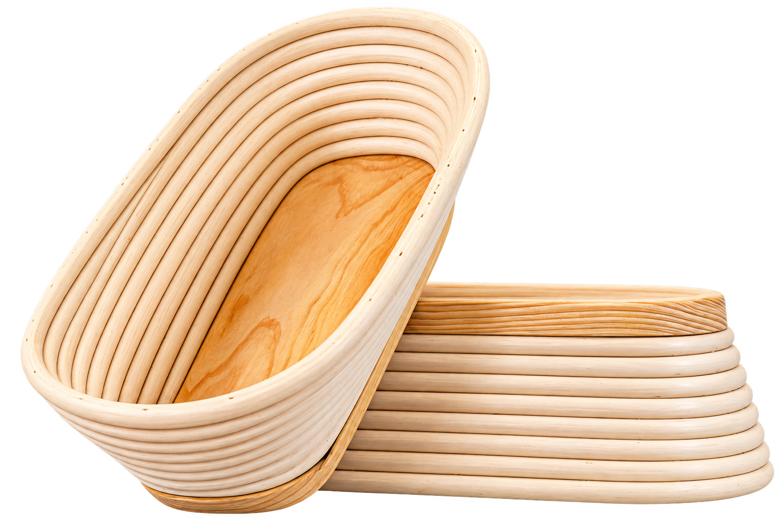 Oval Banneton Wicker Basket with Smooth Base, 1.5 lbs.