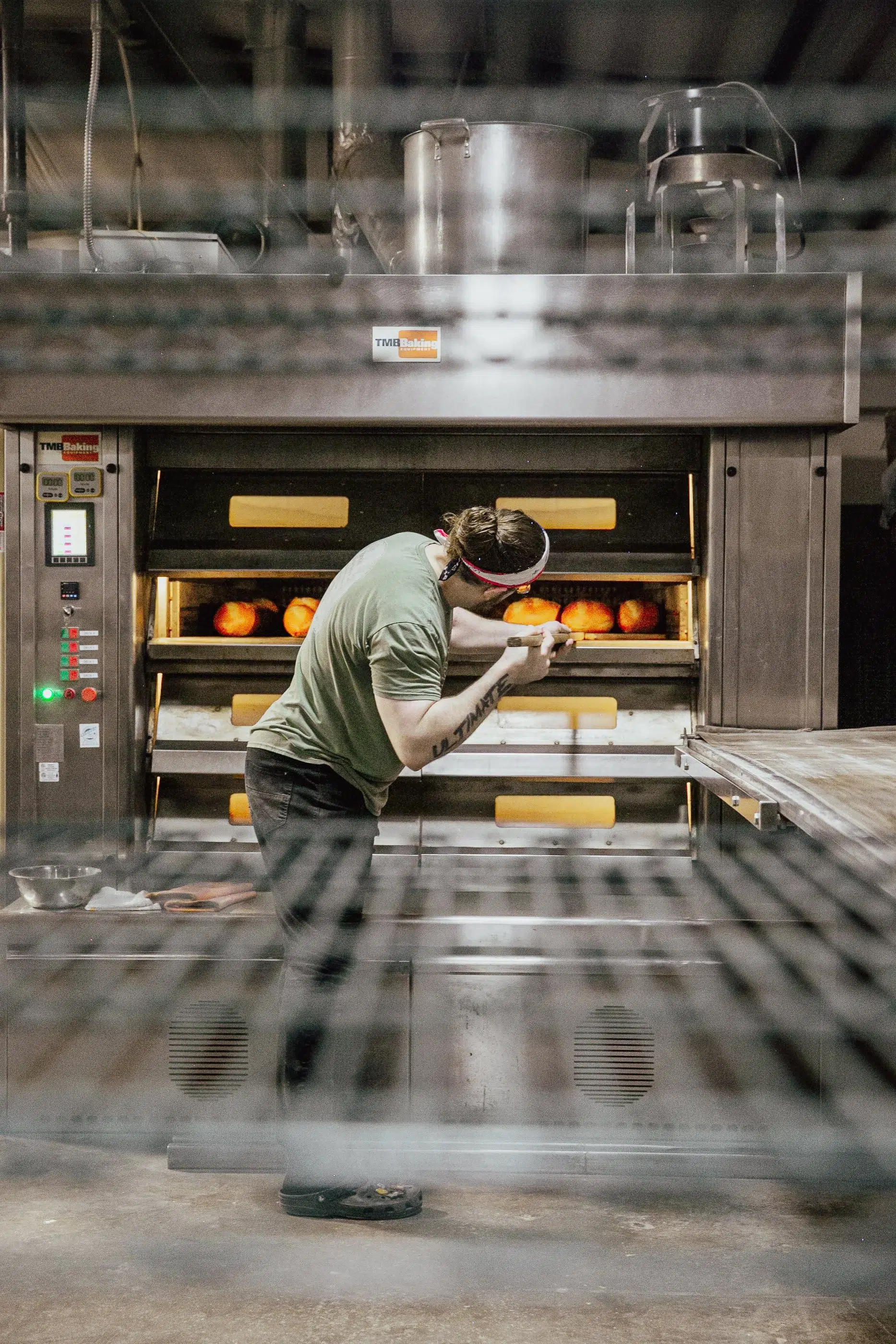 Bread coming out of a bakery TMB equipped