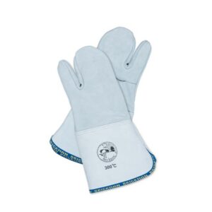 High Temp Leather 3-Fingers Oven Gloves